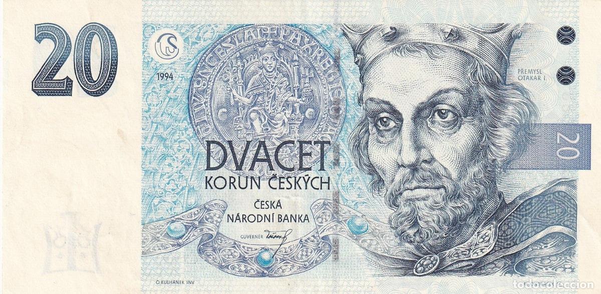 Notas Internacionais: CRBX1605 BILLETE CHECOSLOVAQUIA 20 KORUN 1994 MBC