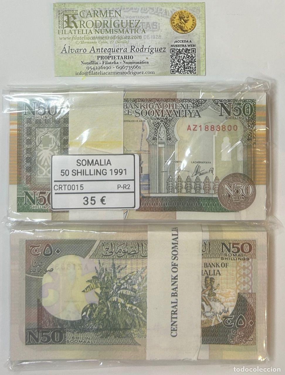 Notas Internacionais: CRT0015 TACO 100 BILLETES SOMALIA 50 SHILLINGS 1991 P- R2
