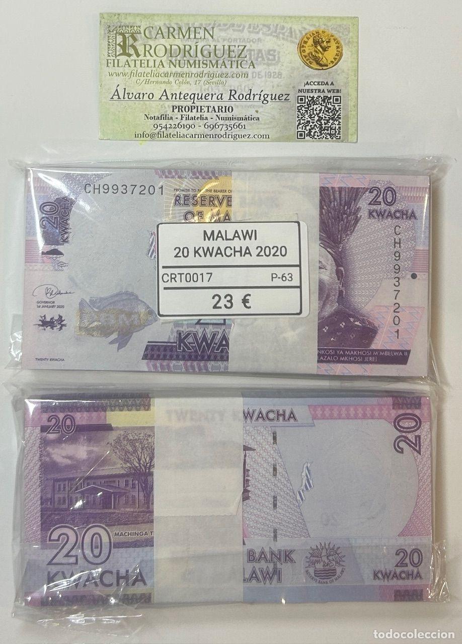 Notas Internacionais: CRT0017 TACO 100 BILLETES MALAWI 20 KWACHA 2020 P-63