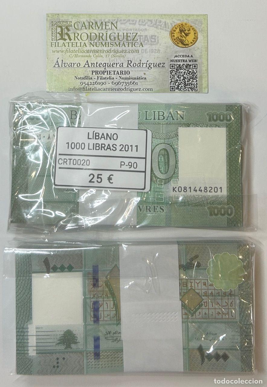 Notas Internacionais: CRT0020 TACO 100 BILLETES LIBANO 1000 LIBRAS 2011 P-90