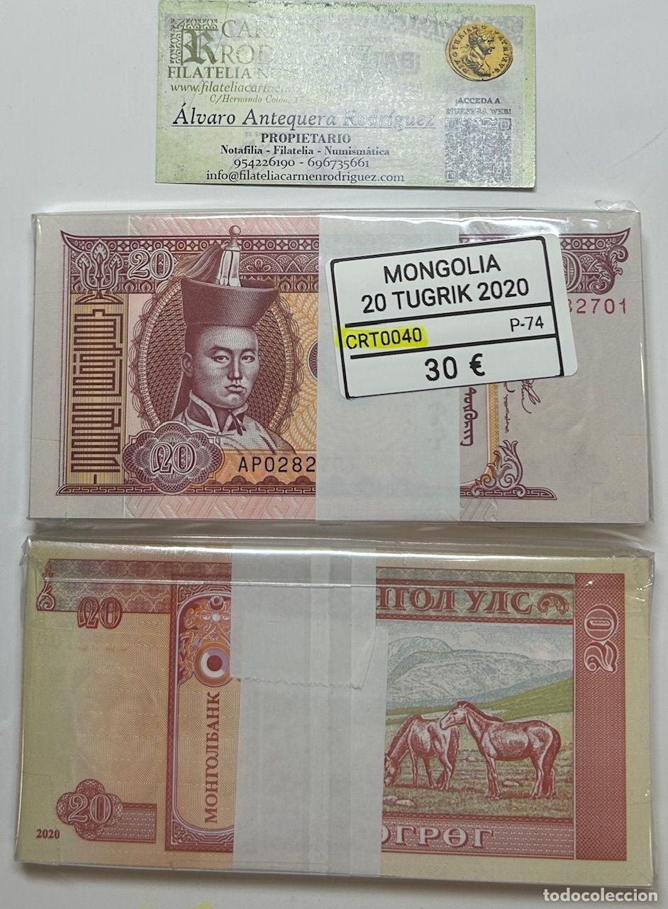 Banconote internazionali: CRT0040 TACO 100 BILLETES MONGOLIA 20 TUGRYK 2020 P-74
