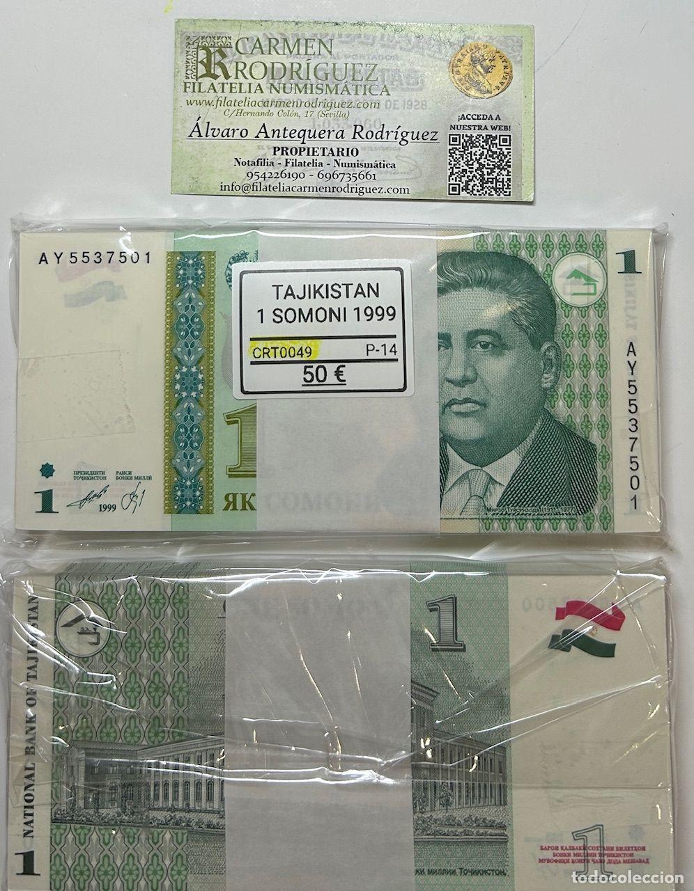 Banconote internazionali: CRT0049 TACO 100 BILLETES TAJIKISTAN 1 SOMONI 1999 P-14