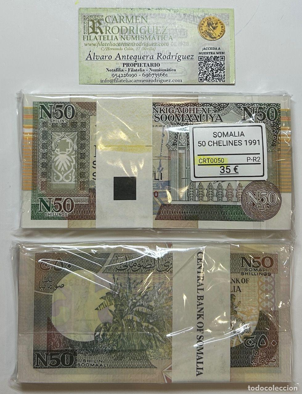 Banconote internazionali: CRT0050 TACO 100 BILLETES SOMALIA 50 CHELINES 1991 R2