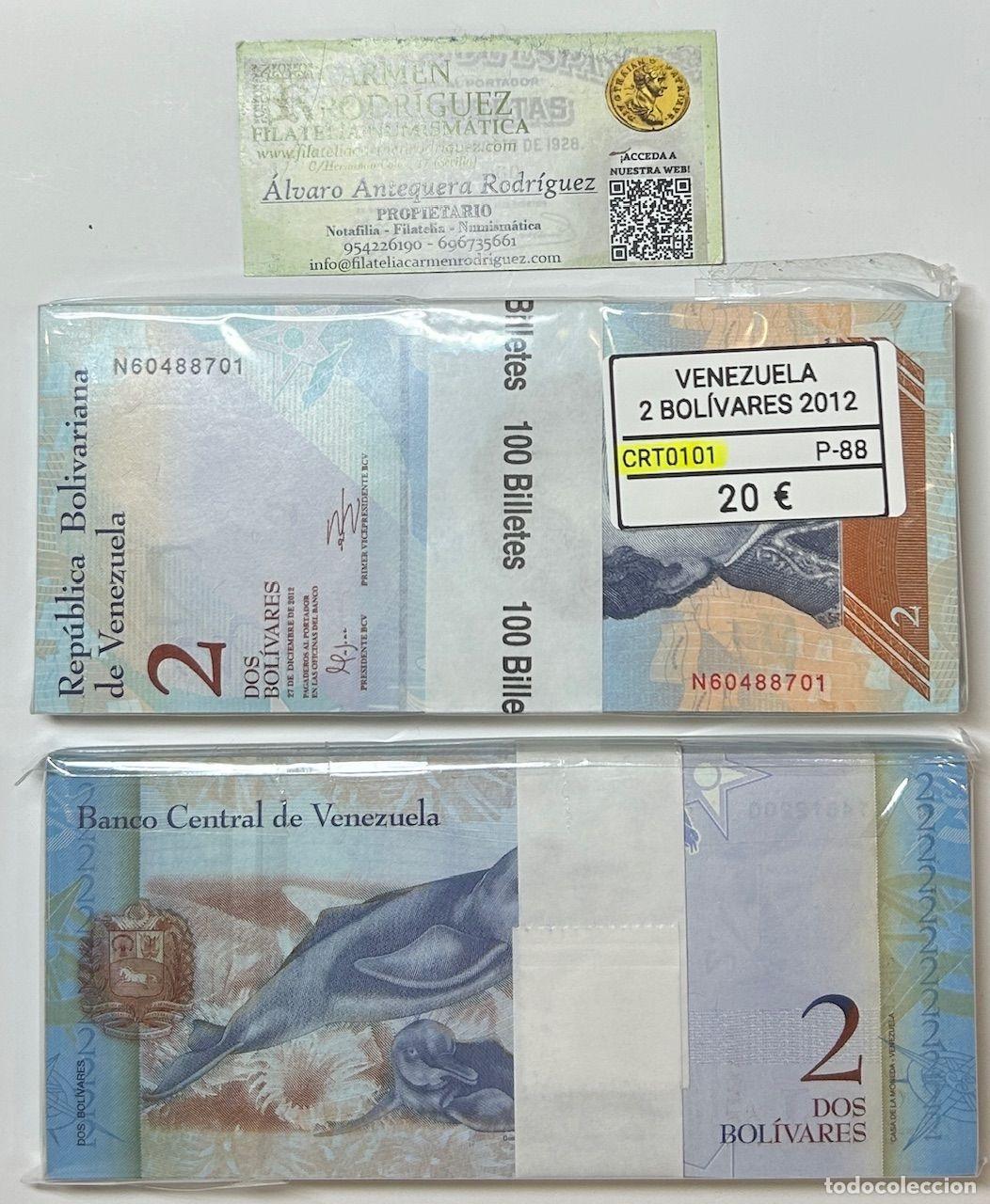 Banconote internazionali: CRT0101 TACO 100 BILLETES VENEZUELA 2 BOLIVARES 2012 P-88