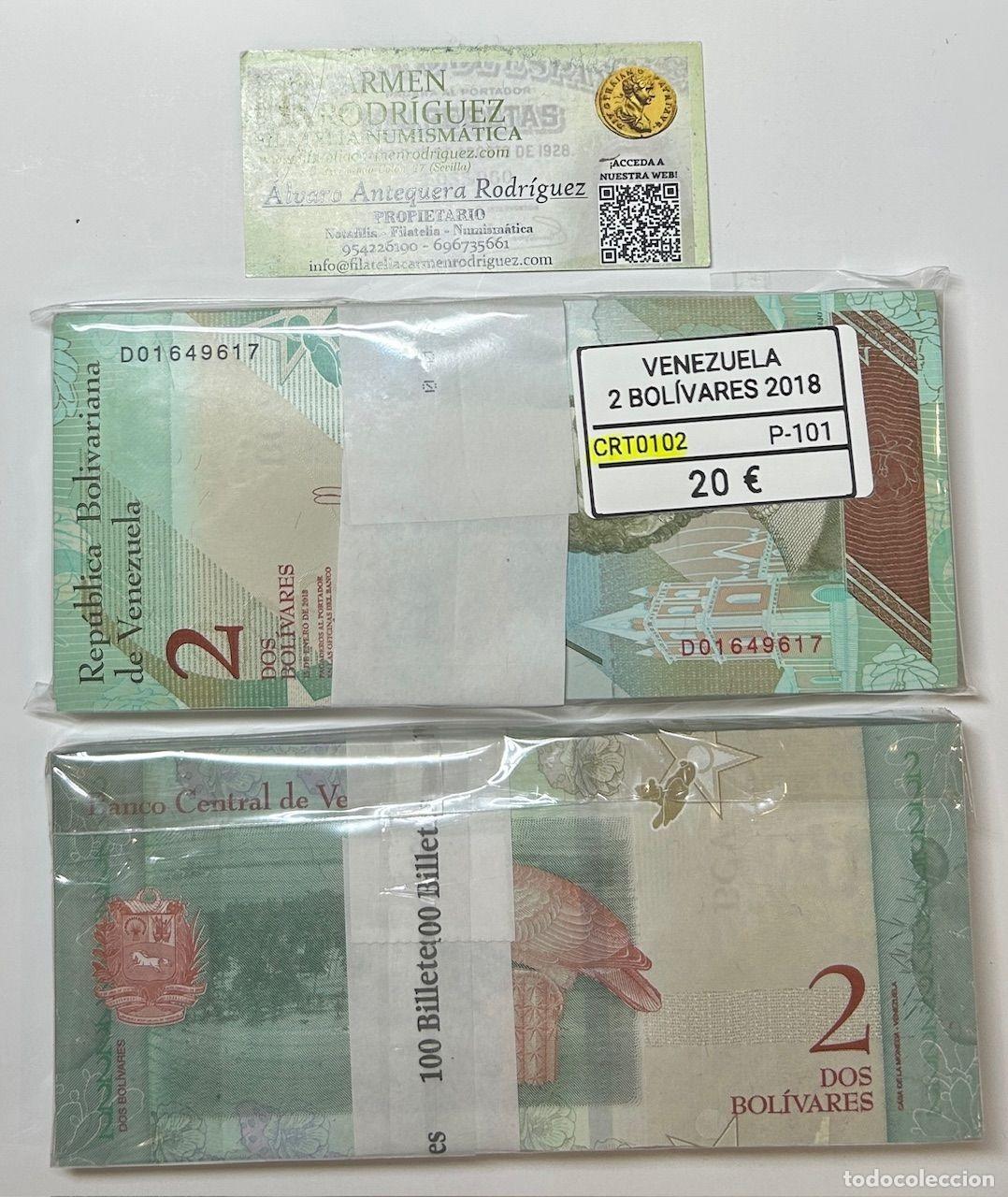 Banconote internazionali: CRT0102 TACO 100 BILLETES VENEZUELA 2 BOLIVARES 2018 P-101