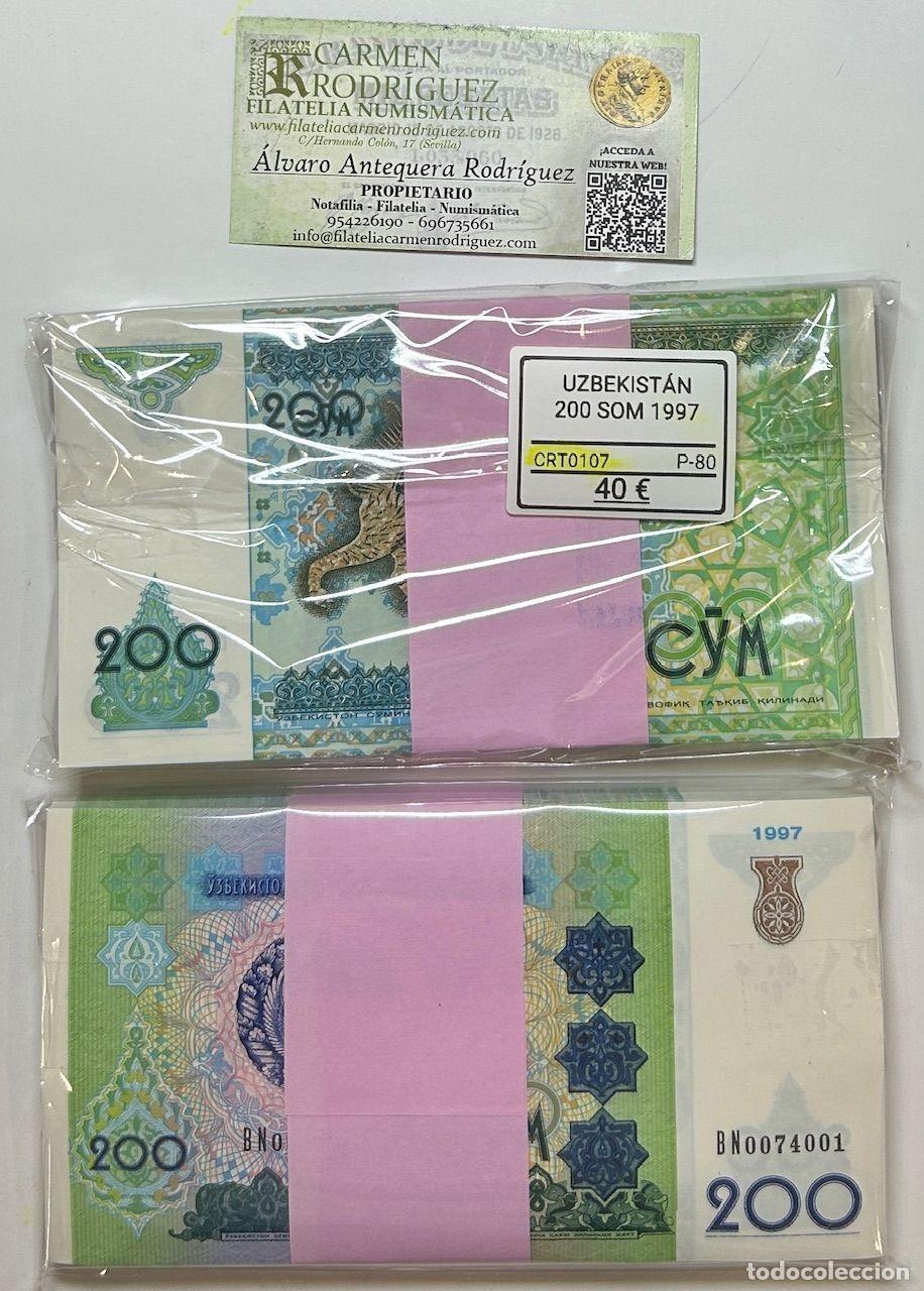 Banconote internazionali: CRT0107 TACO 100 BILLETES UZBEKISTAN 200 SOM 1997 P-80