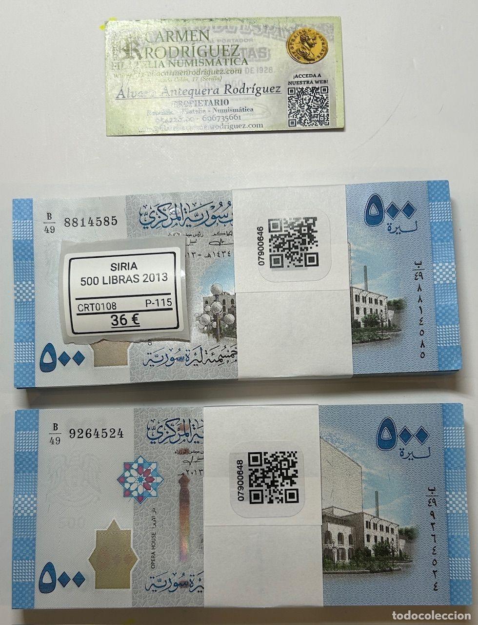 Banconote internazionali: CRT0108 TACO 100 BILLETES SIRIA 500 LIBRAS SIRIAS 2013 P-115