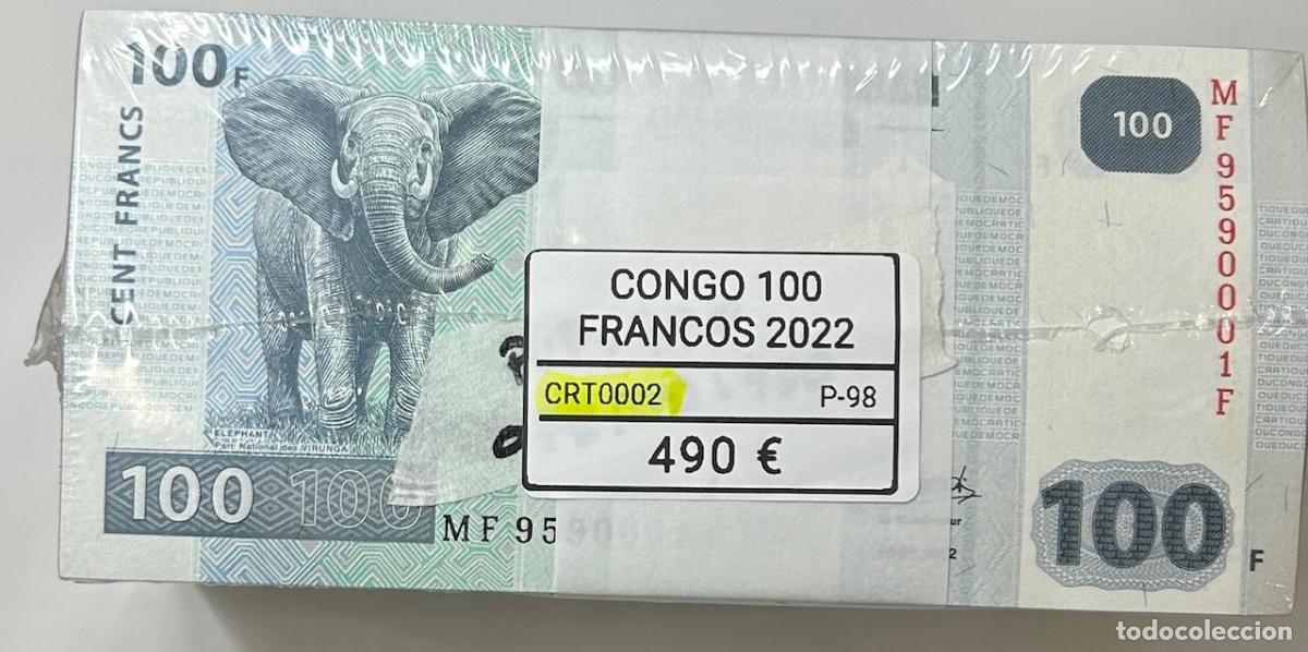 Banconote internazionali: CRT0002 TACO 1000 BILLETES CONGO 100 FRANCOS 2022 P-98
