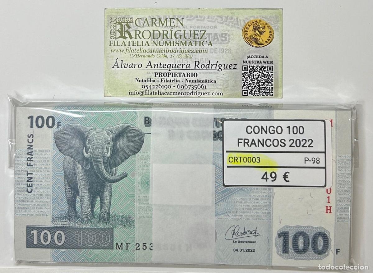 Banconote internazionali: CRT0003 TACO 100 BILLETES CONGO 100 FRANCOS 2022 P-98
