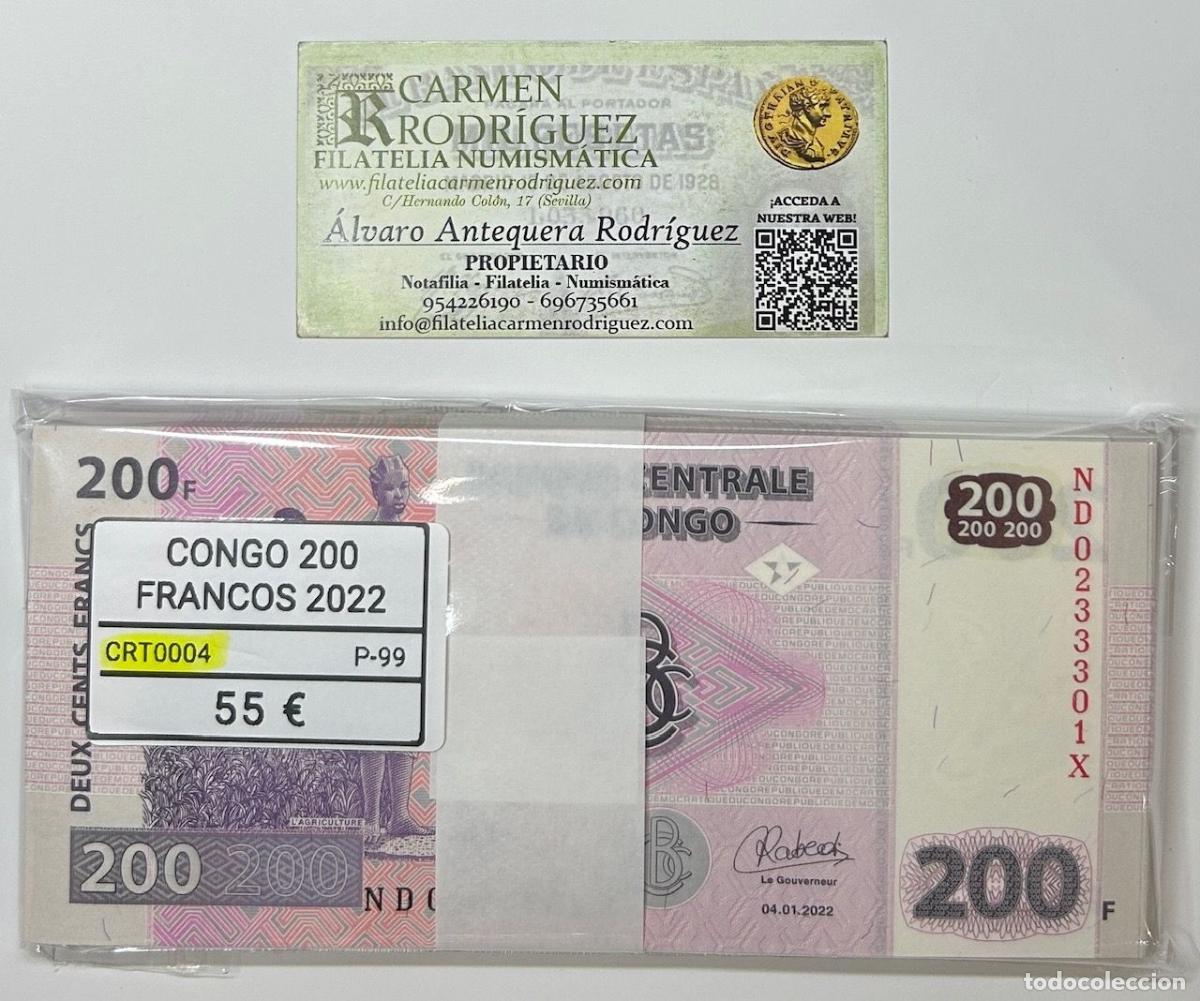 Banconote internazionali: CRT0004 TACO 100 BILLETES CONGO 200 FRANCOS 2022 P-99