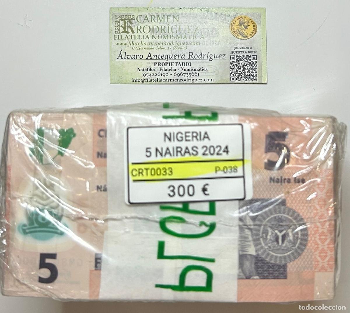 Banconote internazionali: CRT0033 TACO 1000 BILLETES NIGERIA 5 NAIRAS 2024 P-38