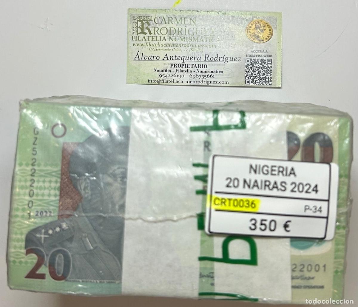 Banconote internazionali: CRT0036 TACO 100 BILLETES NIGERIA 20 NAIRAS 2024 P-34