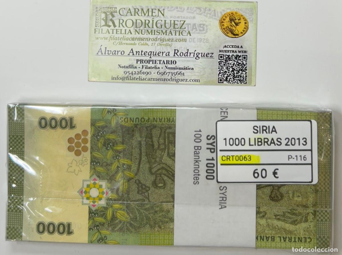 Notas Internacionais: CRT0063 TACO 100 BILLETES SIRIA 1000 LIBRAS 2013 PICK 116