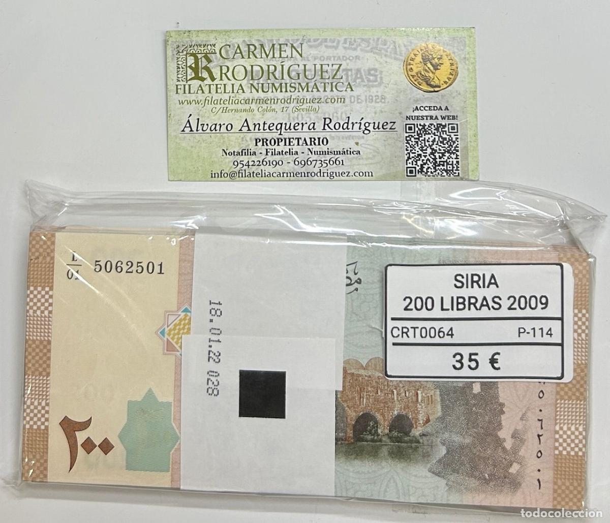 Notas Internacionais: CRT0064 TACO 100 BILLETES SIRIA 200 LIBRAS 2009 P-114