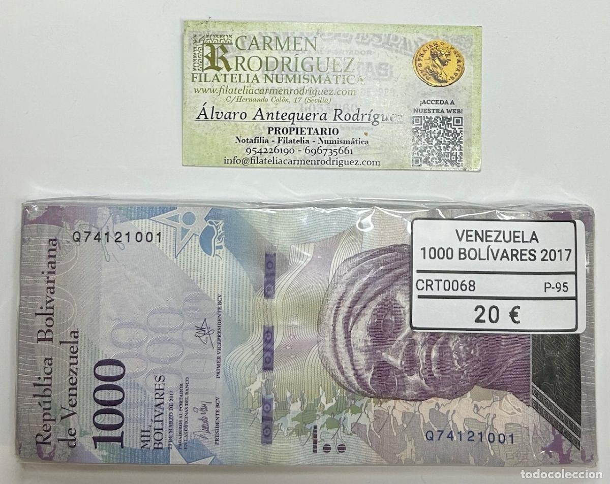 Notas Internacionais: CRT0068 TACO 100 BILLETES VENEZUELA 1000 BOLIVARES 2017 P-95