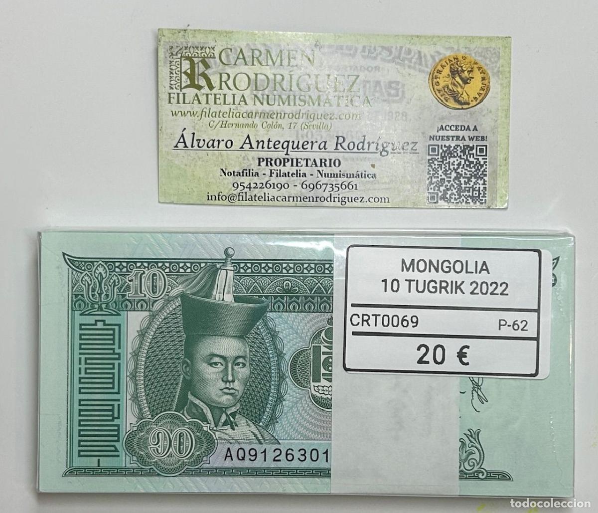 Notas Internacionais: CRT0069 TACO 100 BILLETES MONGOLIA 10 TUGRIK 2022 P-62