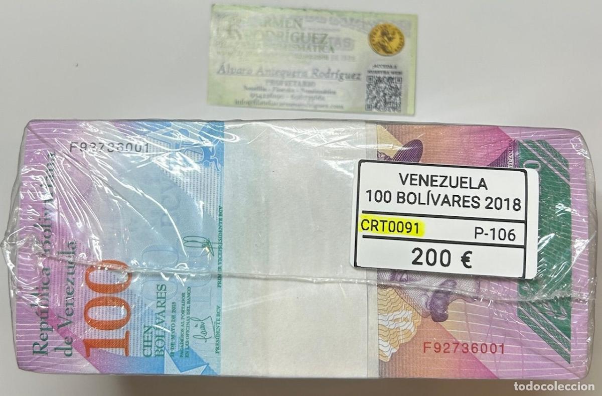 Internationale Banknoten: CRT0091 TACO 1000 BILLETES VENEZUELA 100 BOLIVARES 2018 P-106