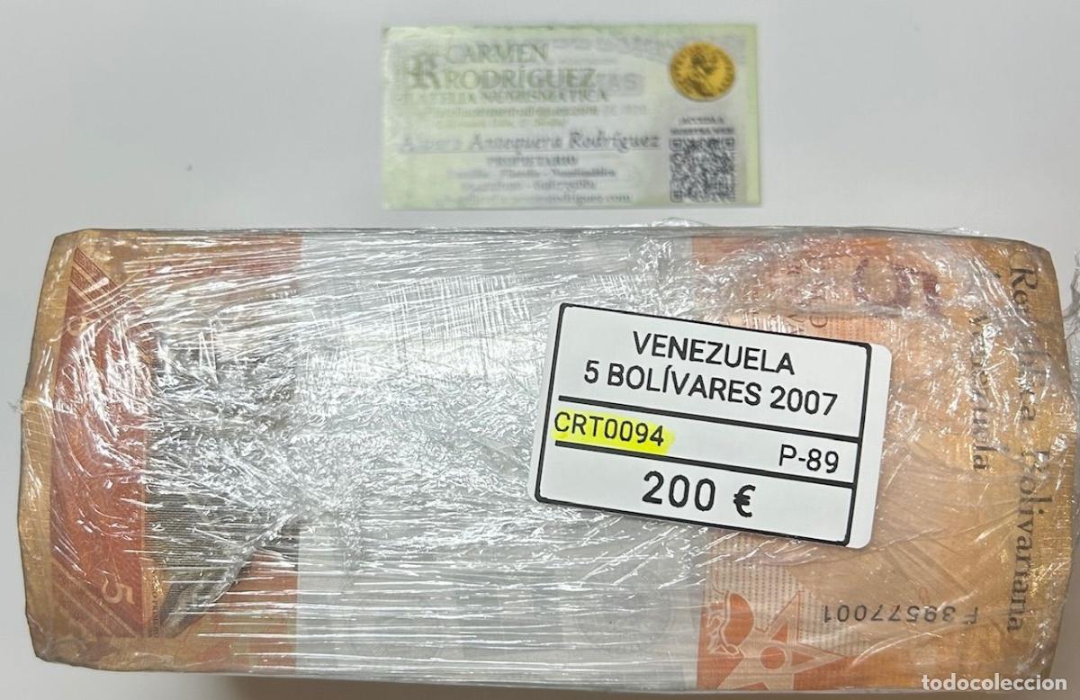 Internationale Banknoten: CRT0094 TACO 100 BILLETES VENEZUELA 5 BOLIVARES 2007 P-89
