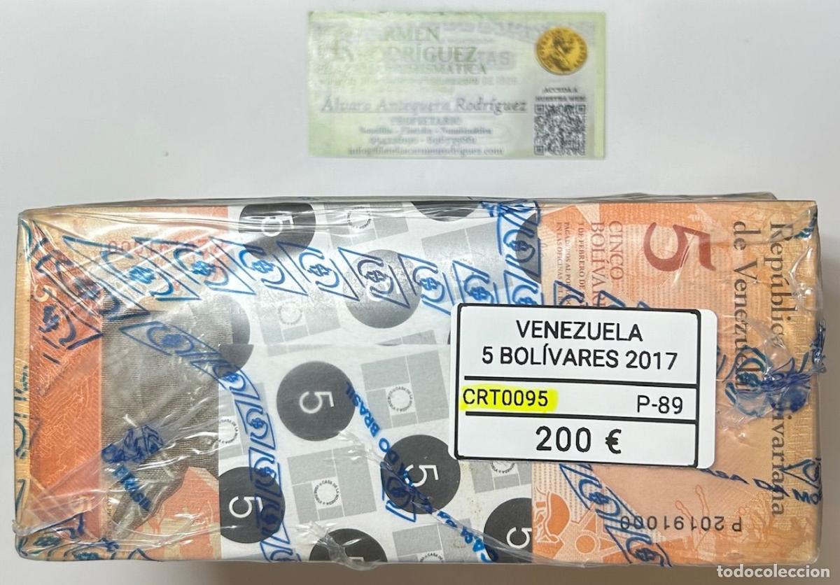 Internationale Banknoten: CRT0095 TACO 100 BILLETES VENEZUELA 5 BOLIVARES 2017 P-89