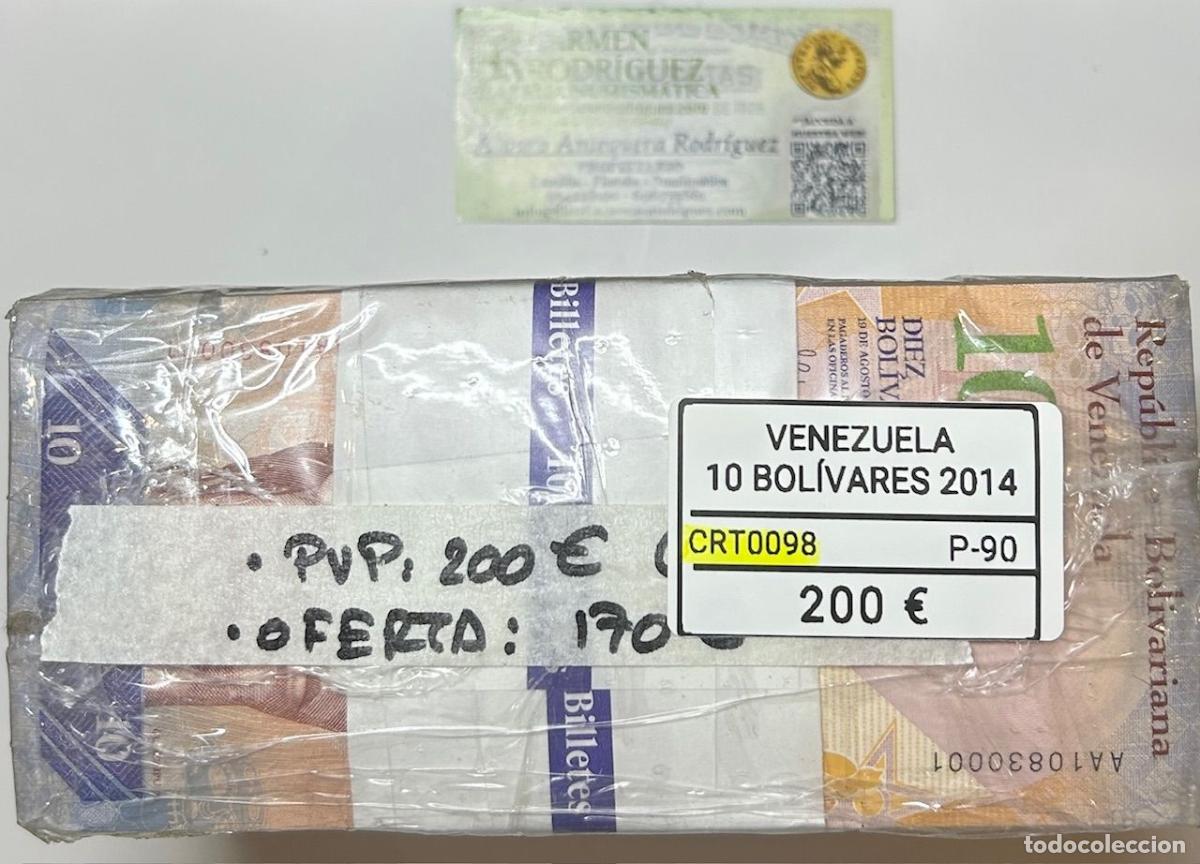 Internationale Banknoten: CRT0098 TACO 1000 BILLETES VENEZUELA 10 BOLIVARES 2014 P-90
