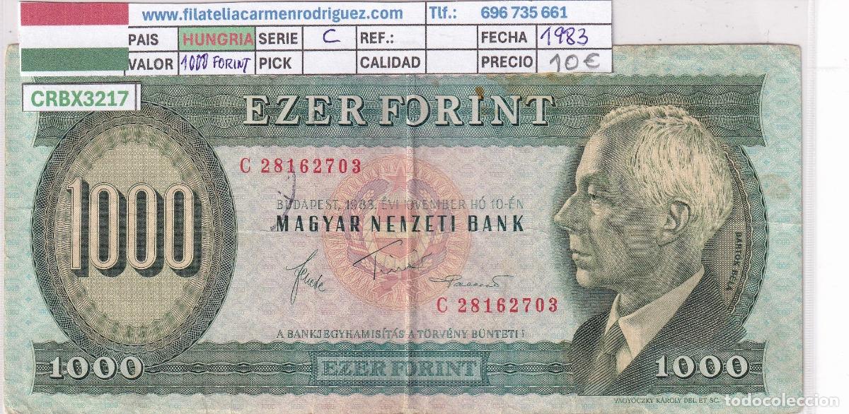 Internationale Banknoten: CRBX3217 BILLETE HUNGRIA 1000 FORINT SERIE C 1983 BC