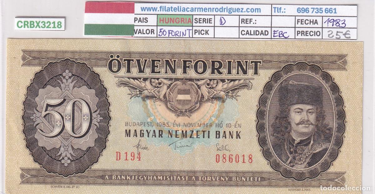 Internationale Banknoten: CRBX3218 BILLETE HUNGRIA 50 FORINT SERIE D 1983 EBC