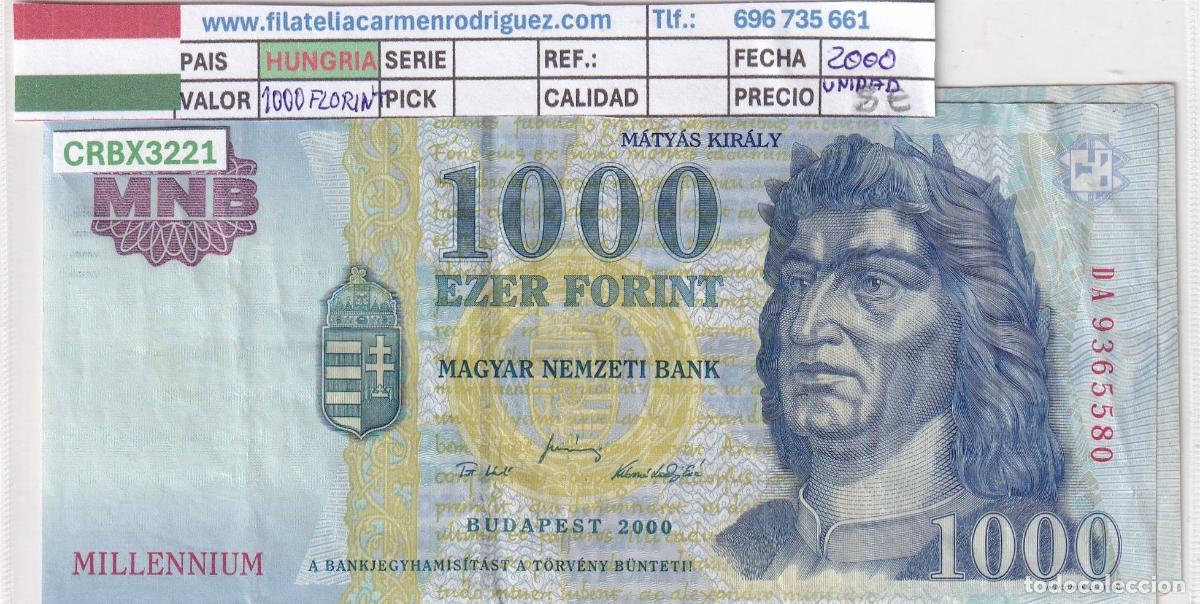 Internationale Banknoten: CRBX3221 BILLETE HUNGRIA 1000 FORINT 2000 SERIE DA MBC