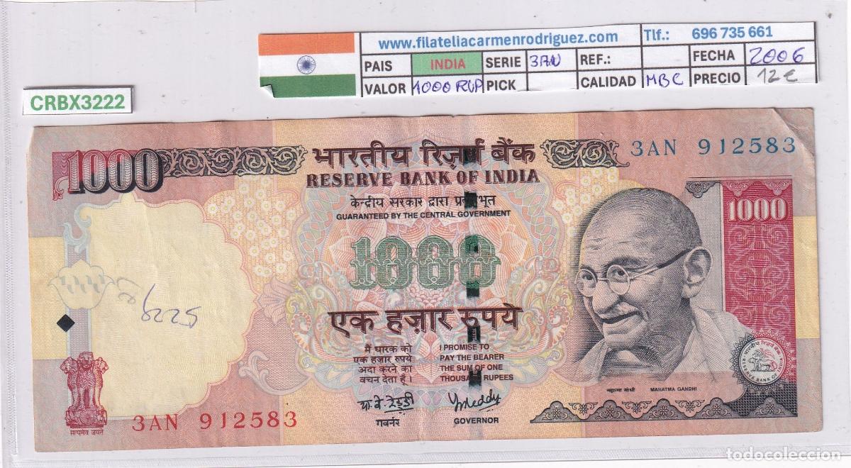 Internationale Banknoten: CRBX3222 BILLETE INDIA 1000 RUPIAS 2006 SERIE 3AN BC