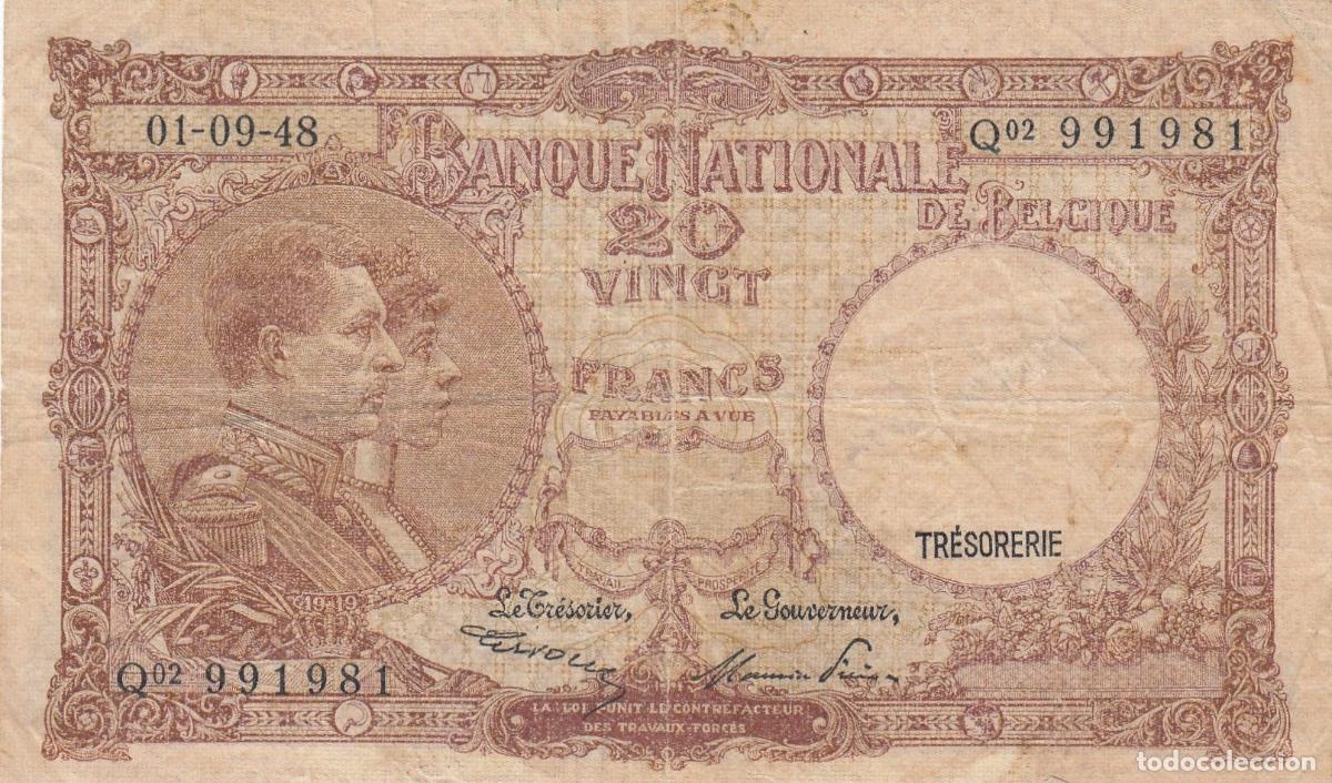 Billetes extranjeros: CRBX0012 BILLETE BELGICA 20 FRANCOS 1948 BC 8