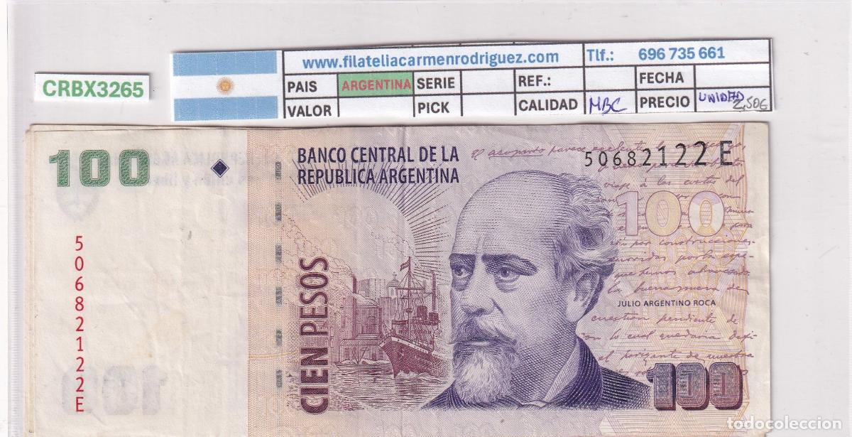 Notas Internacionais: CRBX3265 BILLETE ARGENTINA 100 PESOS MBC