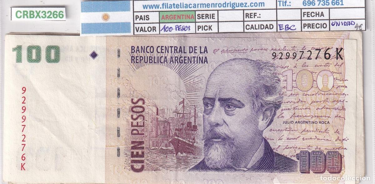 Notas Internacionais: CRBX3266 BILLETE ARGENTINA 100 PESOS BC