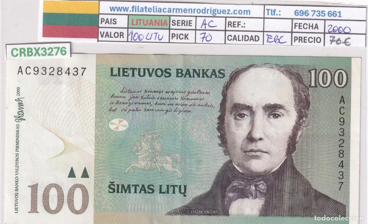International Banknotes: CRBX3276 BILLETE LITUANIA 100 LITU 2000 SERIE AC P-70 EBC
