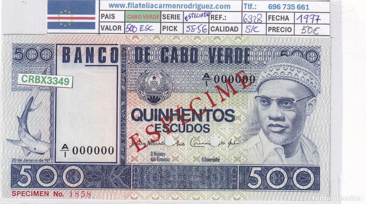 Banconote internazionali: CRBX3349 BILLETE CABO VERDE 500 ESCUDOS ESPECIMEN 1977 P-55/56 SIN CIRCULAR