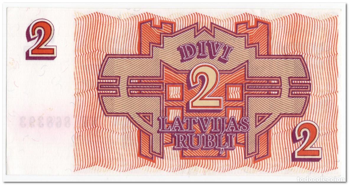 Billetes extranjeros: LATVIA,2 RUBLI,1992,P.36,AU-UNC - Foto 2