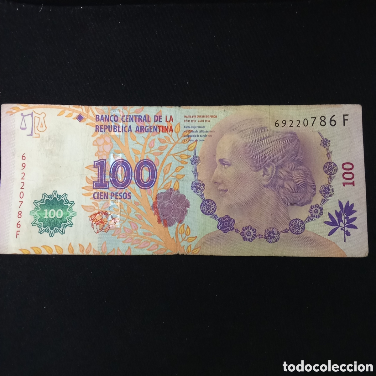 Billetes extranjeros: Billete de Argentina 100 pesos