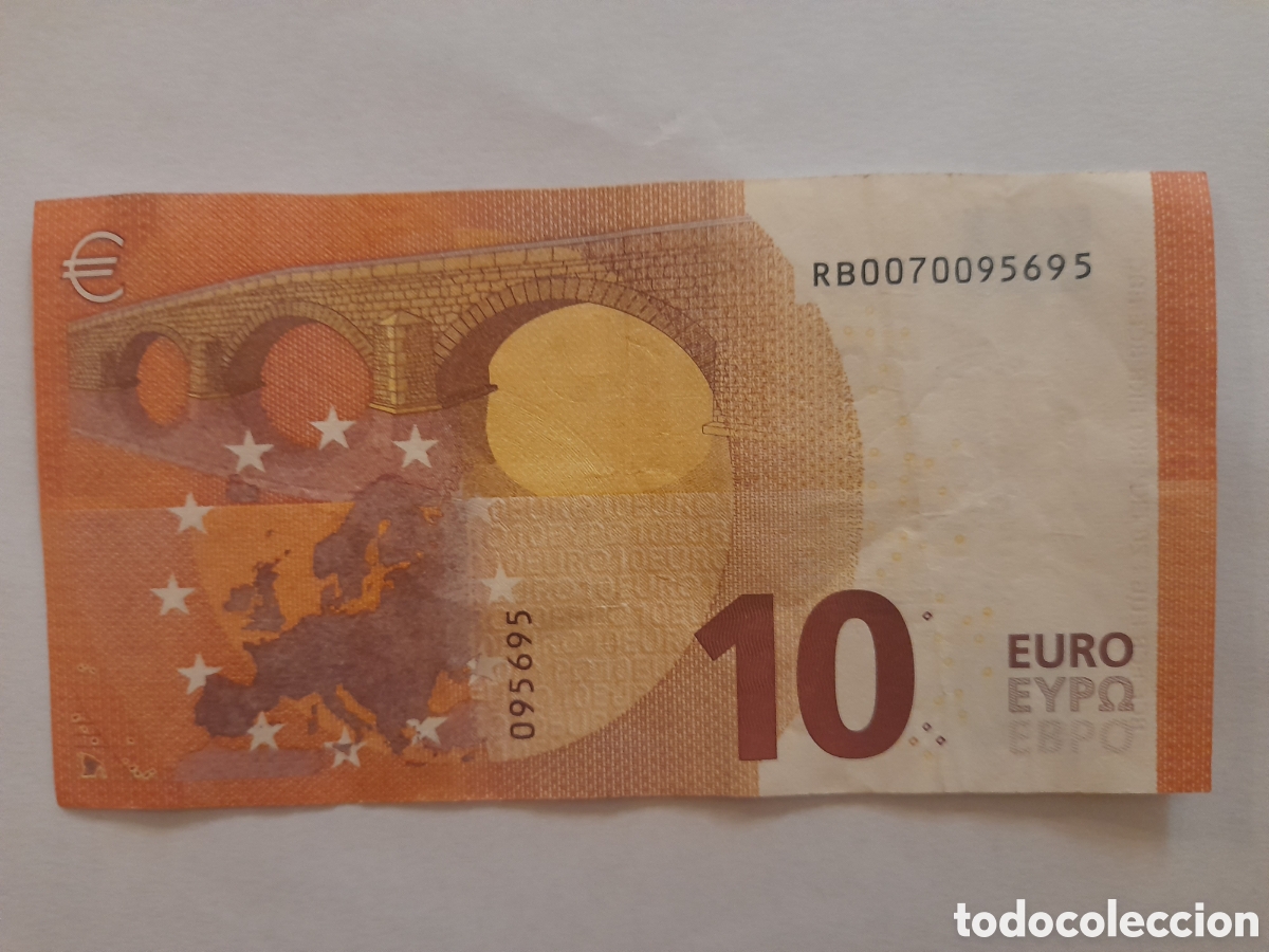 Billetes extranjeros: Billete 10 &euro; Lagarde R004D1 &ndash; RB0070095695 &ndash; inicio capic&uacute;a 00700