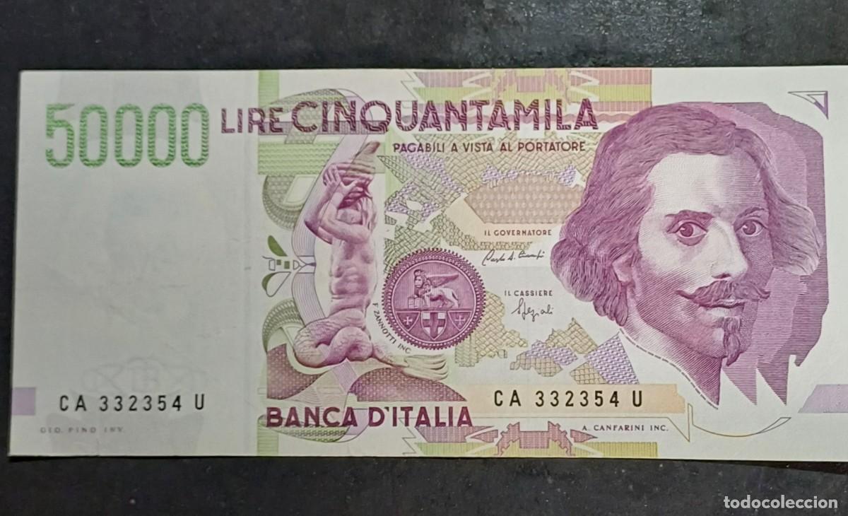 Billetes extranjeros: Italia 50000 liras billete