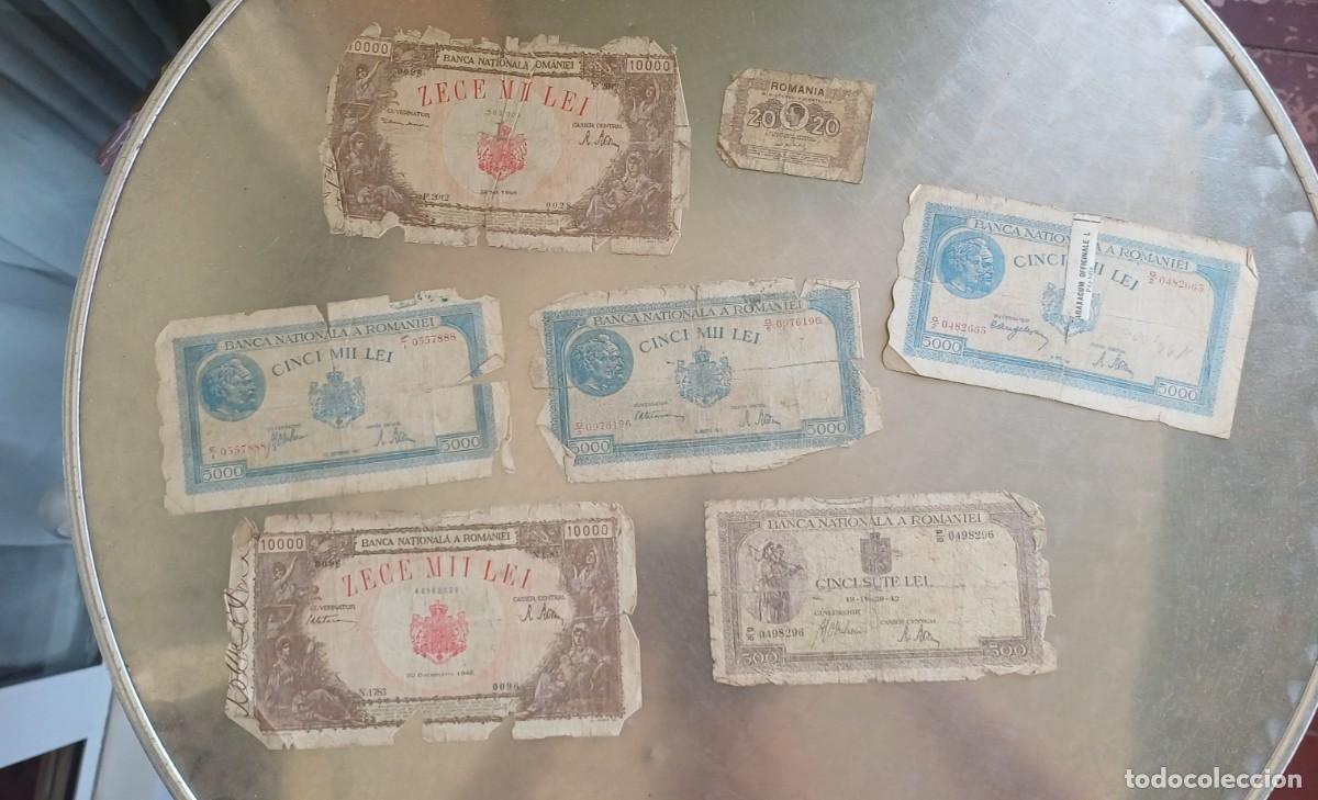 Billetes extranjeros: Lote billetes antiguos Rumania