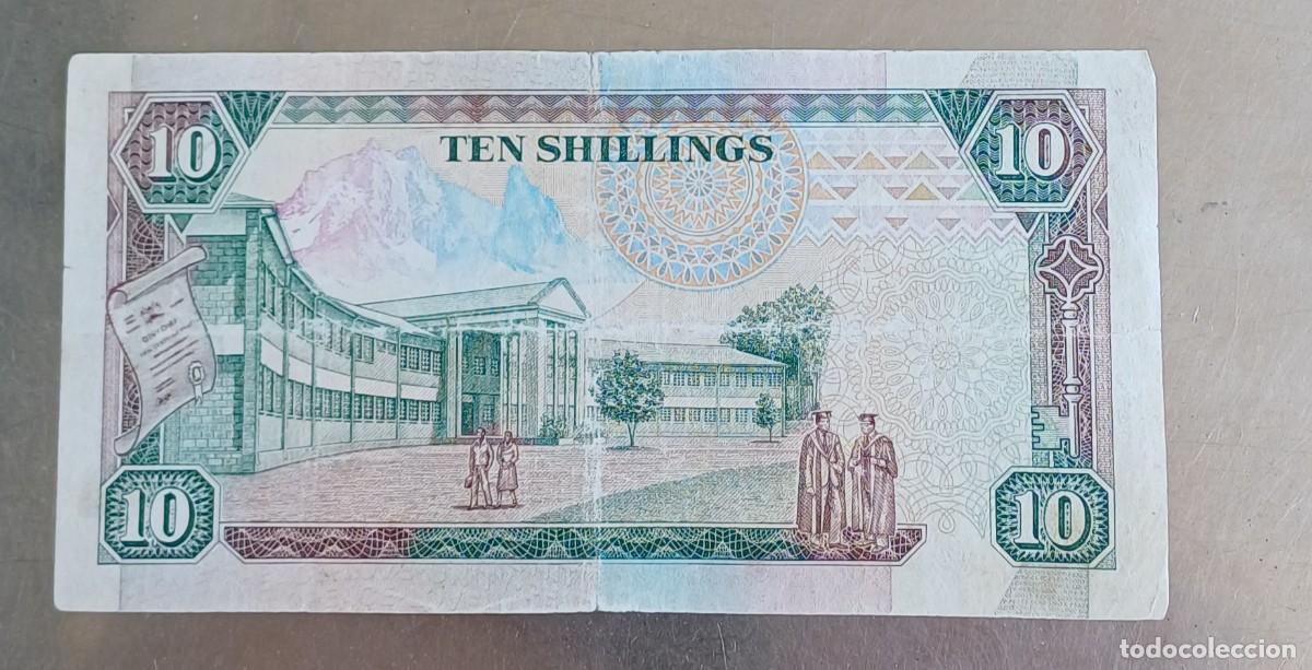 Billetes extranjeros: Kenya 10 chel&iacute;nes billete 1991 - Foto 2