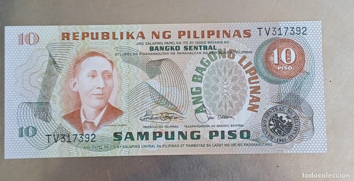Billetes extranjeros: Filipinas billete 10 piso
