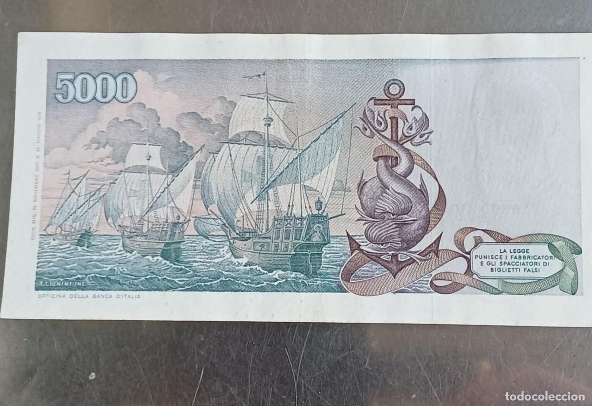 Billetes extranjeros: Italia 5000 liras billete - Foto 2