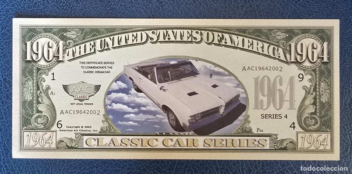 International Banknotes: BILLETE ESTADOS UNIDOS 2002 CLASSIC CAR SERIES 1964 DOLARES - BILLETE FANTASIA