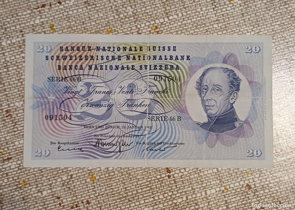 Billetes extranjeros: Suiza billete de 20 Francos 1965