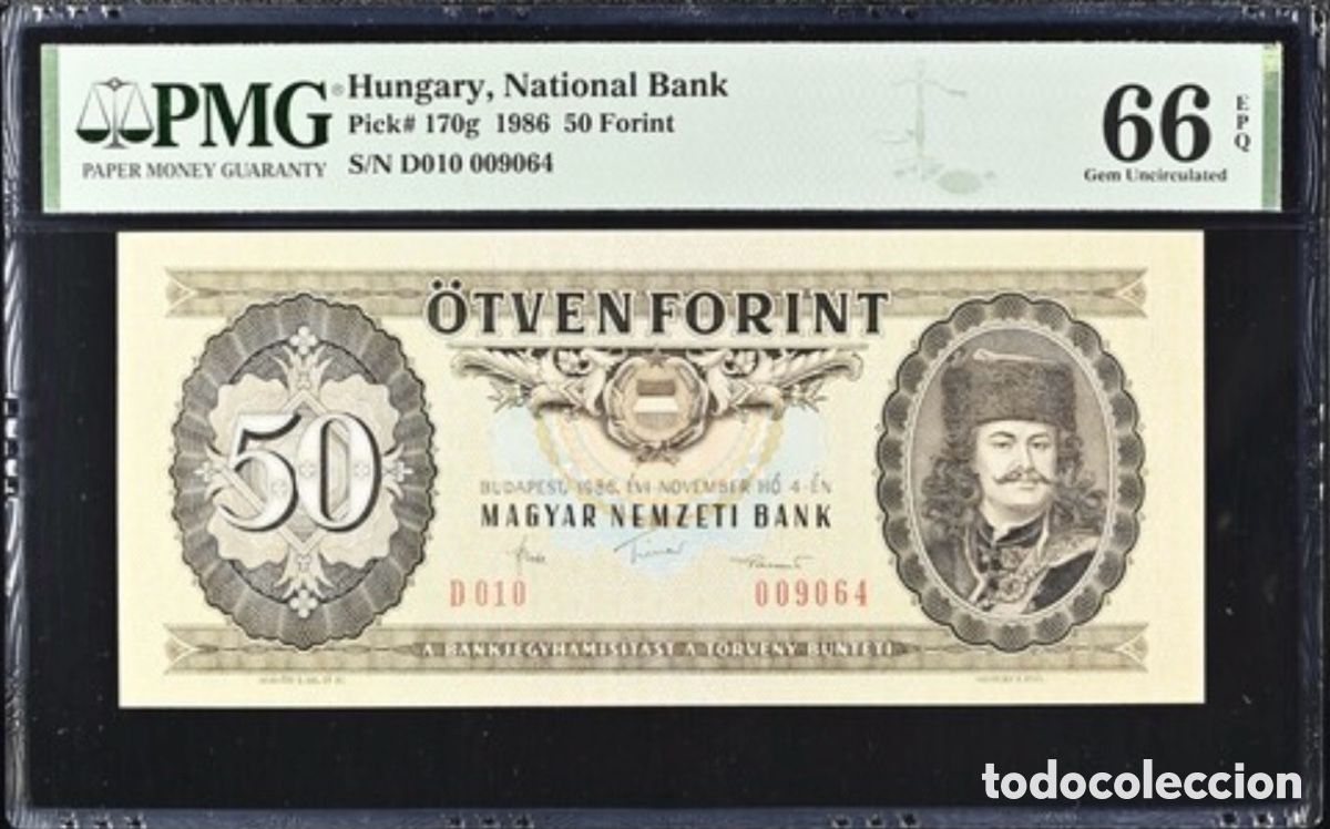 Billetes extranjeros: Billete 50 Forint 1986 PMG 66