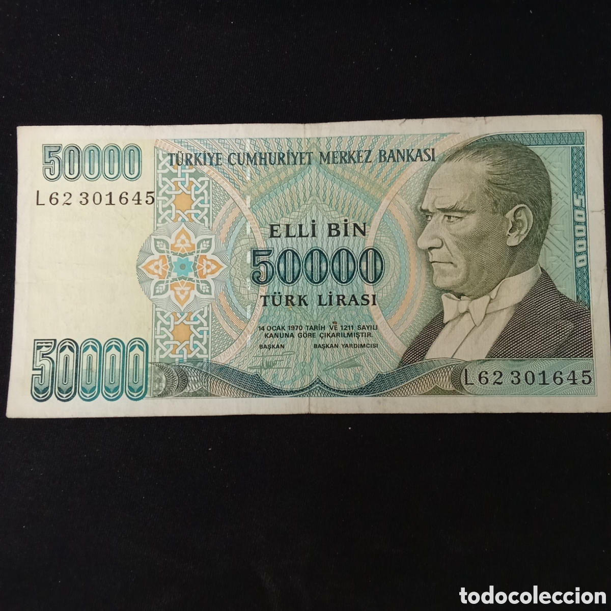 Billetes extranjeros: Turqu&iacute;a 50000 lirasi