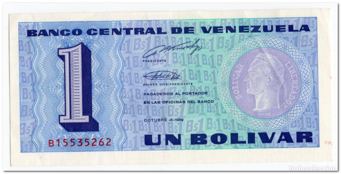 Billetes extranjeros: VENEZUELA,1 BOLIVAR,1989,P.68,XF