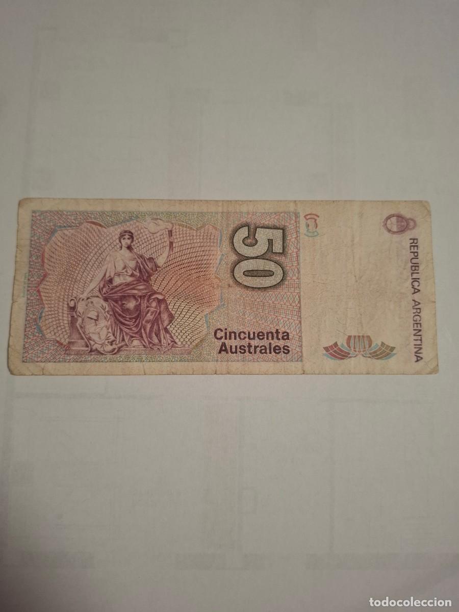 Billetes extranjeros: BILLETE DE ARGENTINA DE 50 AUSTRALES - Foto 2