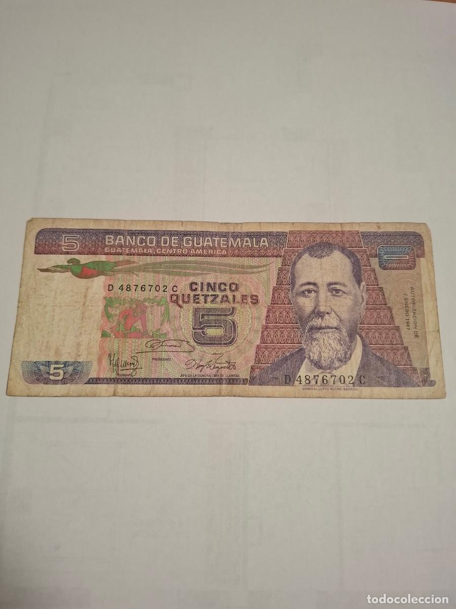 Internationale Banknoten: BILLETE DE GUATEMALA DE 5 QUETZALES