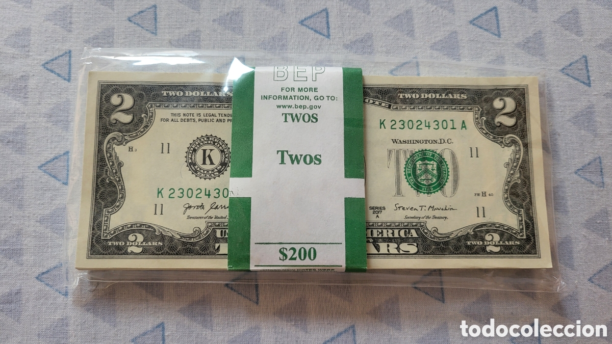 Billetes extranjeros: 10 billetes de 2 $ correlativos SC