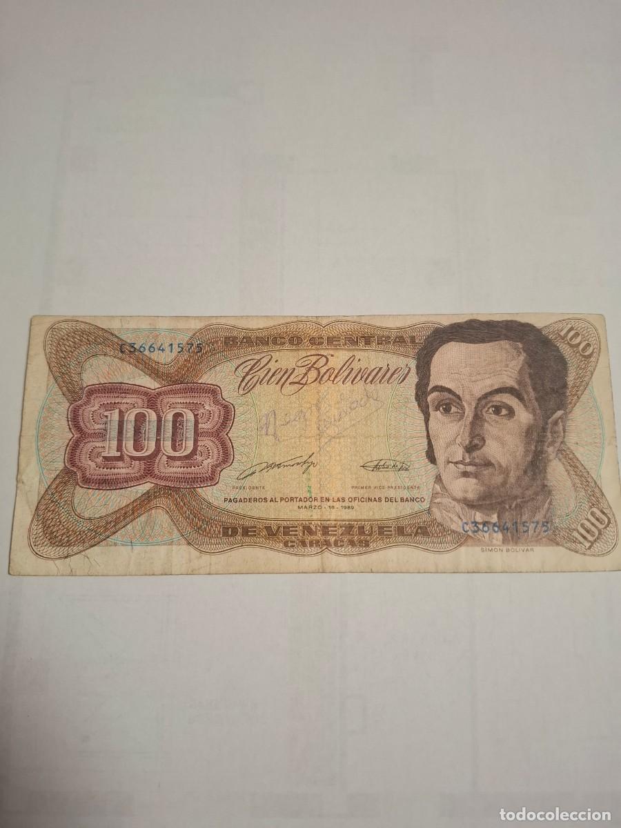 Internationale Banknoten: BILLETE DE VENEZUELA DE 100 BOLIVARES (SIMON BOLIVAR)